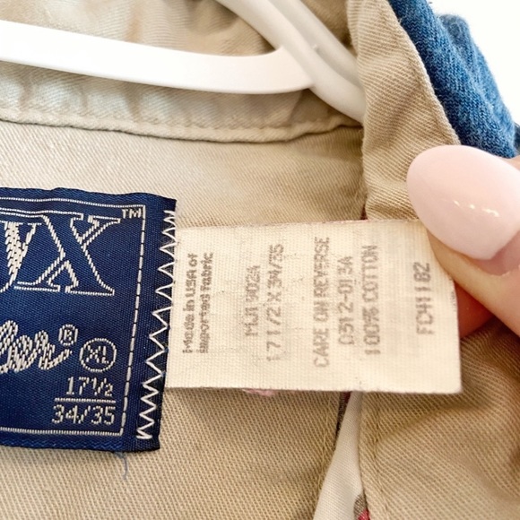 Vintage 90’s wrangler striped shirt denim collar - Picture 5 of 6